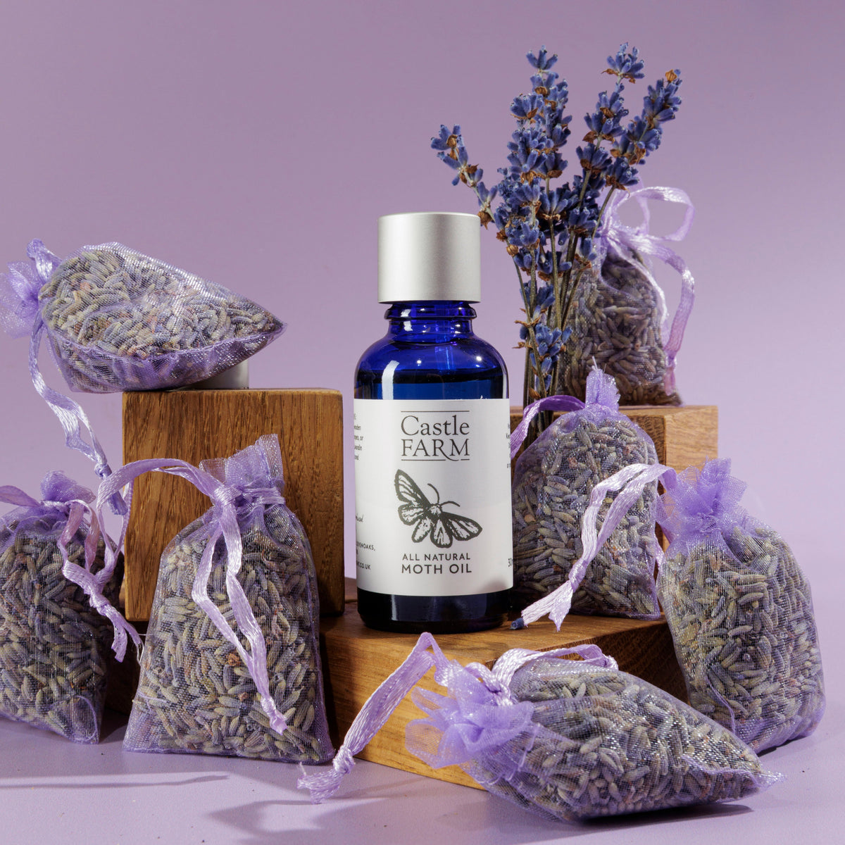 MOTH OIL & ORGANZA LAVENDER BAGS