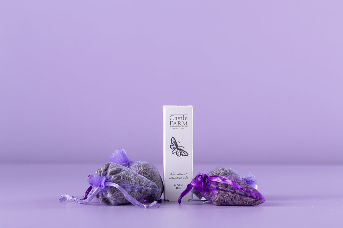 MOTH OIL &amp; ORGANZA LAVENDER BAGS