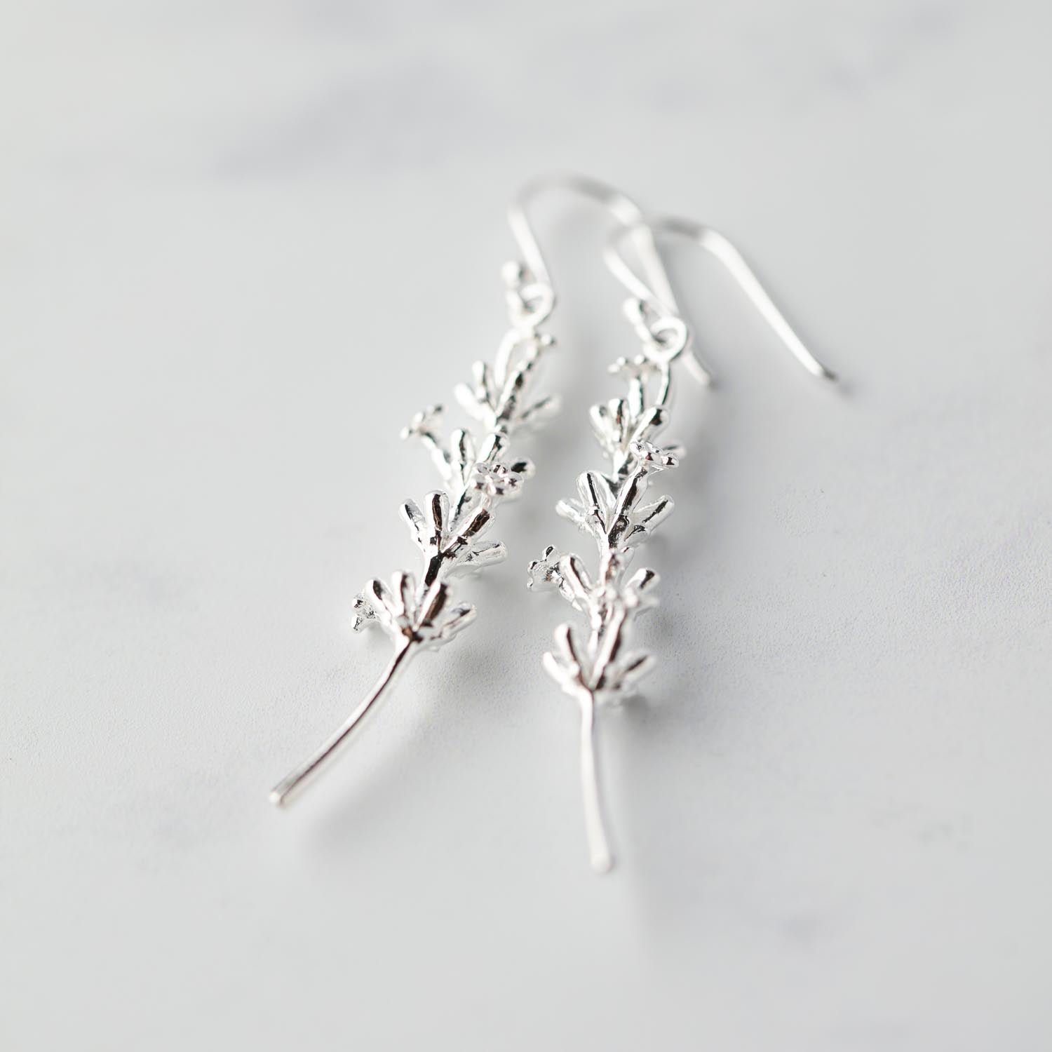 SILVER LAVENDER EARRINGS