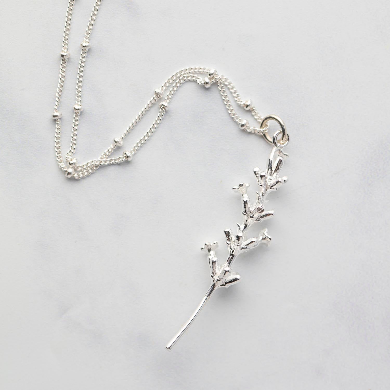 SILVER LAVENDER NECKLACE