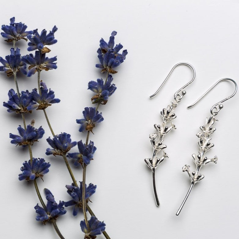 Lavender on sale flower earrings