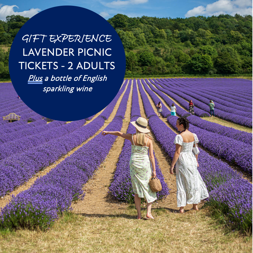 LAVENDER PICNIC TICKETS FOR 2 ADULTS, WITH ENGLISH SPARKLING WINE EXPERIENCE GIFT